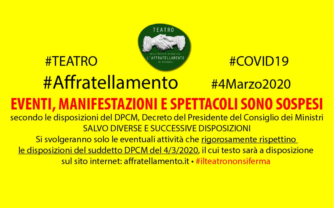 COMUNICATO • Decreto del Presidente del Consiglio dei Ministri #4MARZO2020 #COVID-19