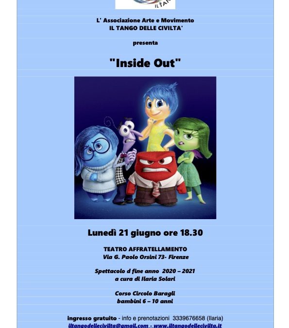 INSIDE OUT – Spettacolo di fine anno 20–21 corso bambini