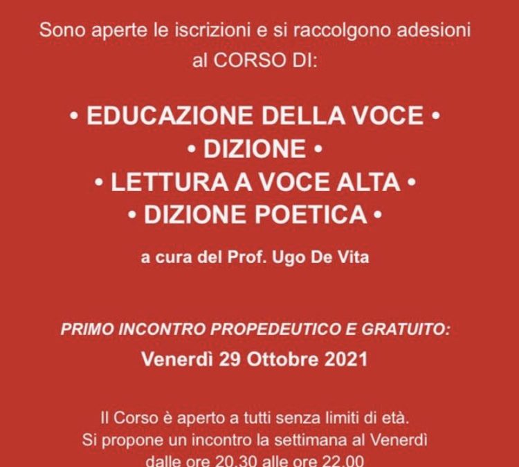 Ugo De Vita, NUOVO CORSO DI DIZIONE TEATRALE • LEZIONE GRATUITA