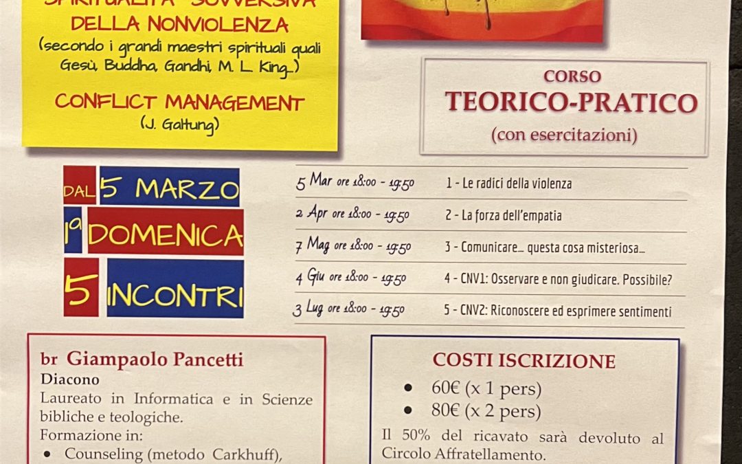 NONVIOLENZA • CORSO Base TEORICO-PRATICO (con esercitazioni)