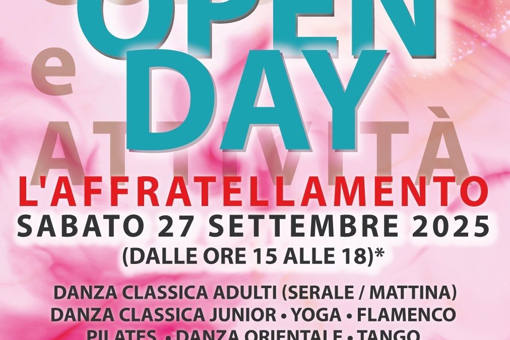 OPEN DAY • presentazione gratuita nuovi corsi e attività all’Affratellamento…